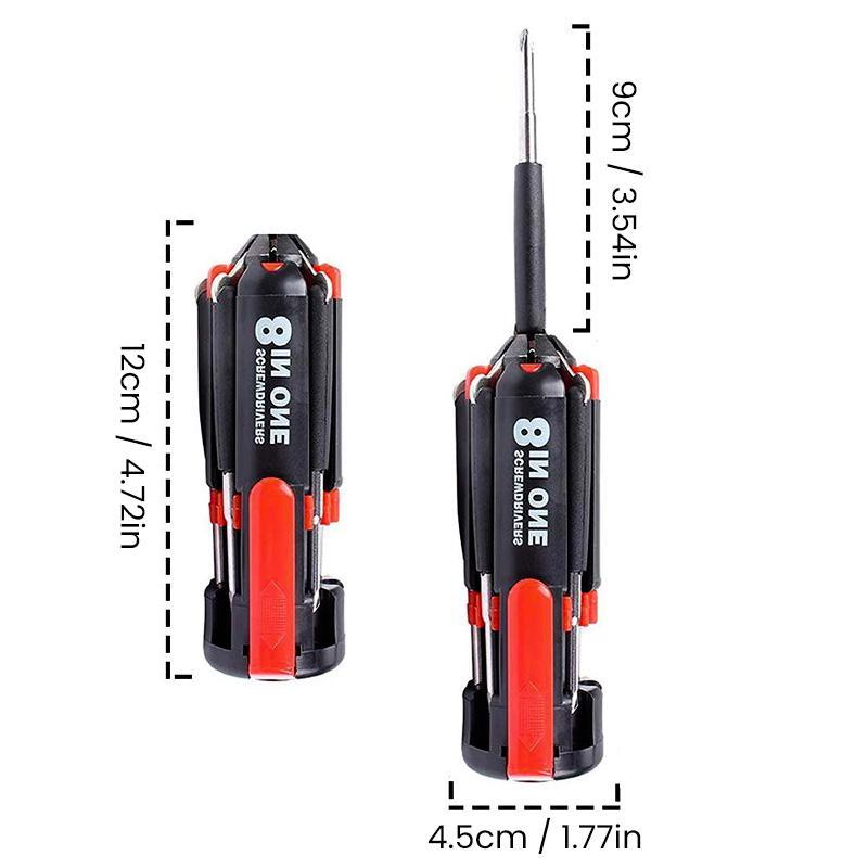 Cacciavite multiutensile 8 in 1 con LED