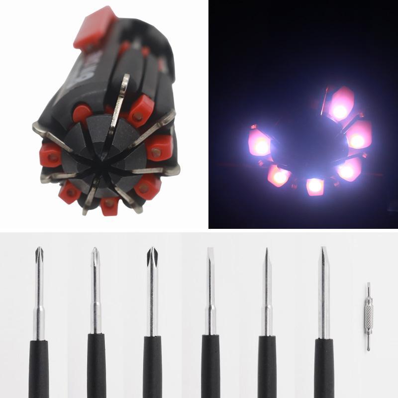 Cacciavite multiutensile 8 in 1 con LED