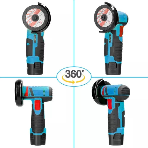 Meuleuse d'angle sans fil 12V - Double batterie + chargeur rapide
