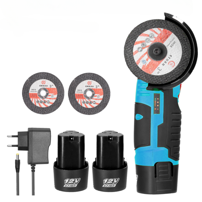 Meuleuse d'angle sans fil 12V - Double batterie + chargeur rapide
